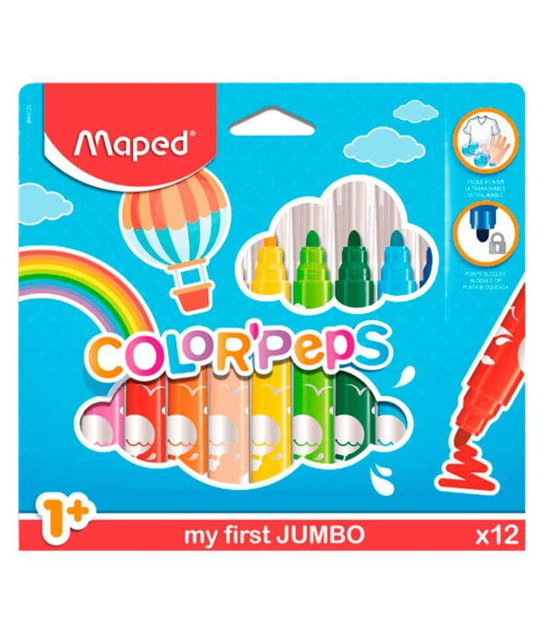 Canetinha Colorpeps Jumbo 12 Cores