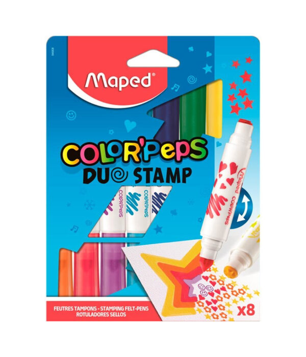 Canetinha Colorpeps Duo Stamp 8 Cores